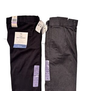 2 Dockers Chino Pants NWT Men's 38x34 Relaxed Cuffs Crease Pleated, No Wrinkle